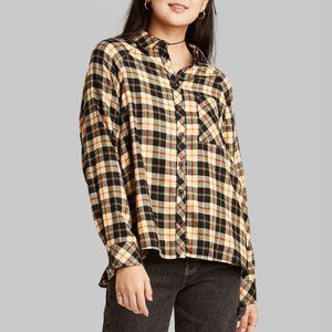 Wild Fable Plaid Oversized Button-Down Shirt